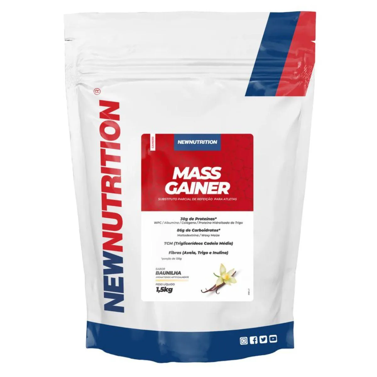 MASS GAINER 1500G NEW NUTRITION Baunilha