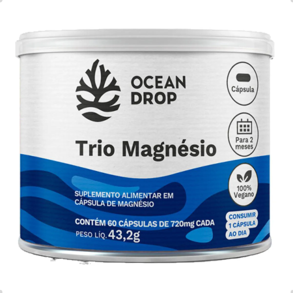 TRIO MAGNéSIO 720MG 60 CAPSULAS OCEAN DROP Natural