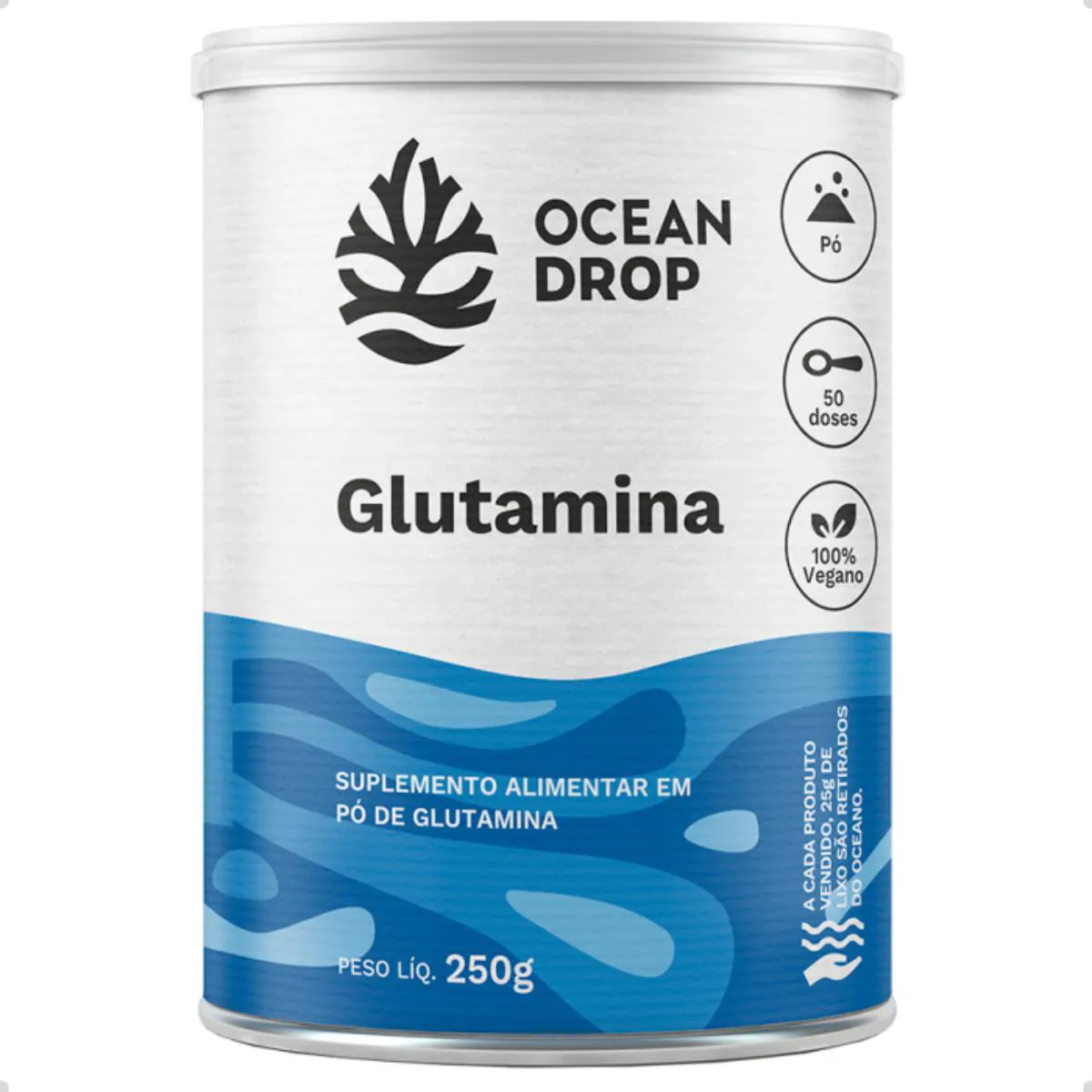 GLUTAMINA EM Pó 250G OCEAN DROP Natural