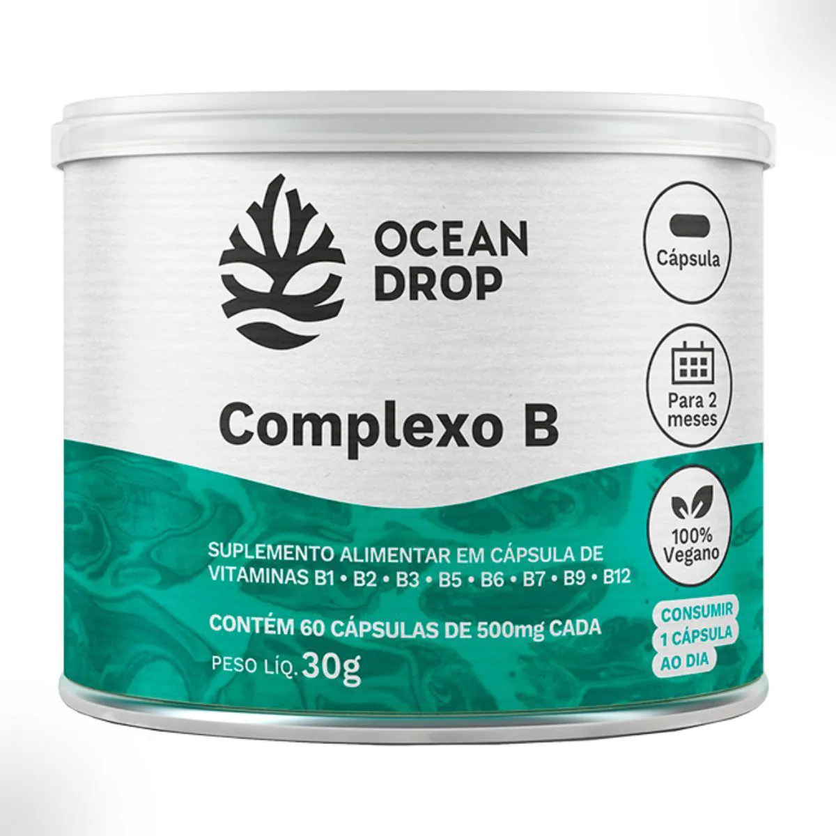 COMPLEXO B DE VITAMINAS 500MG 60 CAPSULAS OCEAN DROP Natural