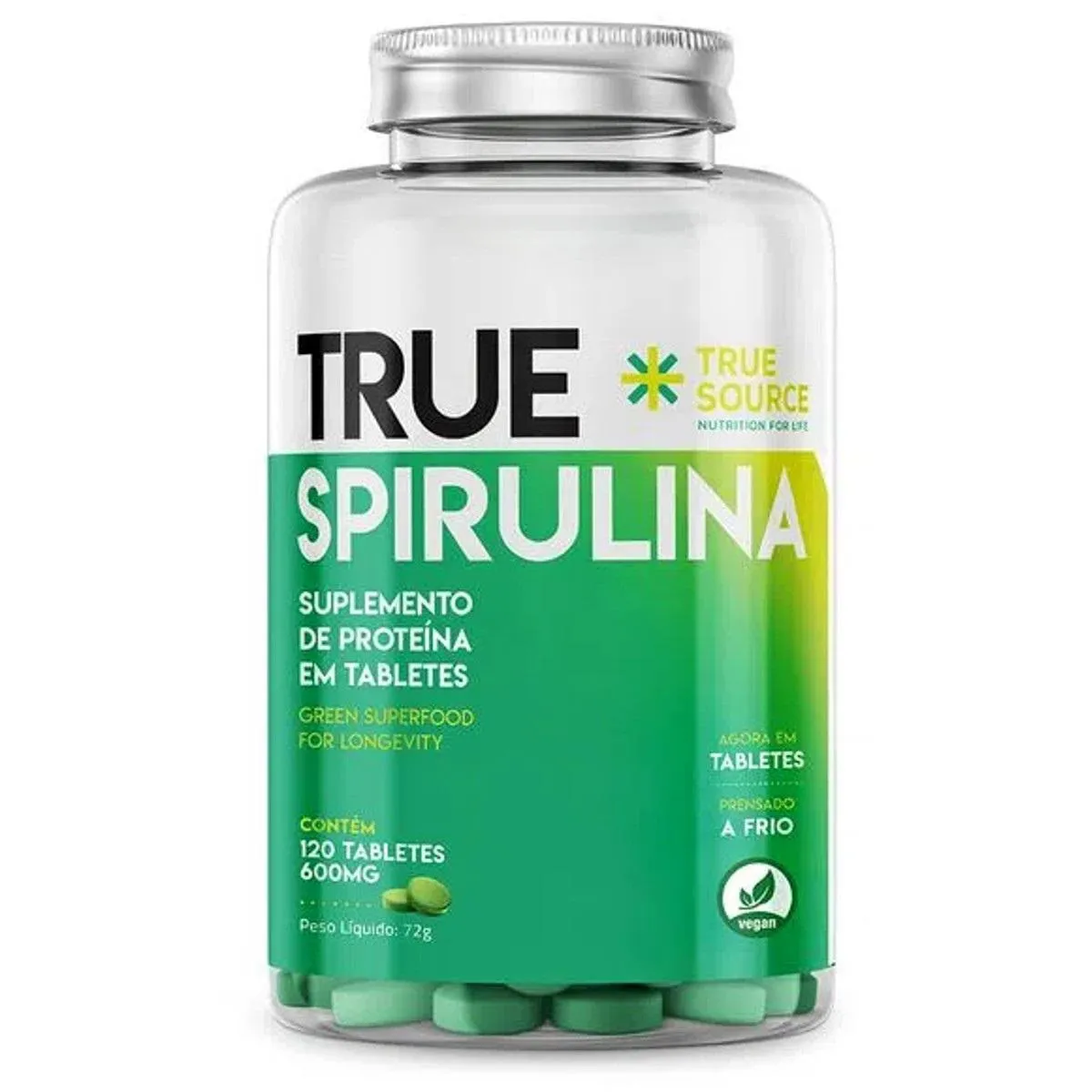 SPIRULINA 600MG 120 TABLETES - TRUE SOURCE Natural