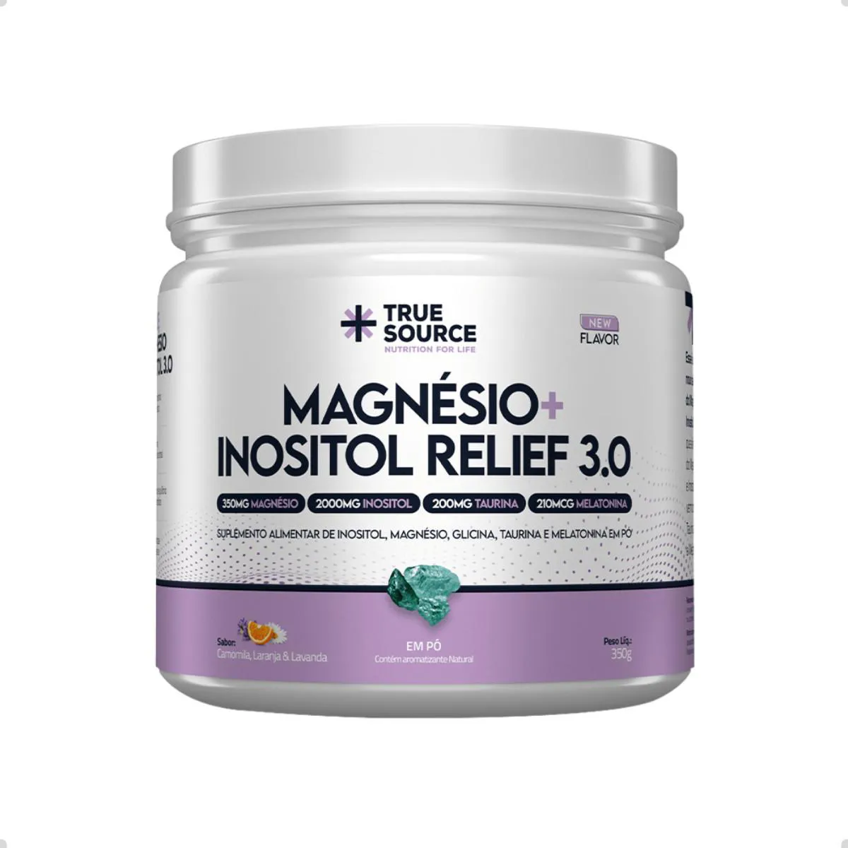 MAGNéSIO + INOSITOL RELIEF 3.0 350G TRUE SOURCE Camomila Laranja E Lavanda