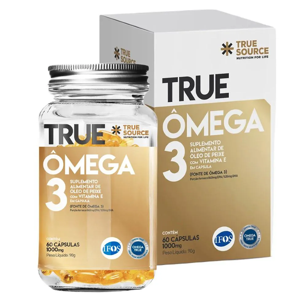 ÔMEGA 3 LIVRE DE METAIS PESADOS 1000MG 60 CáPS TRUE SOURCE Natural
