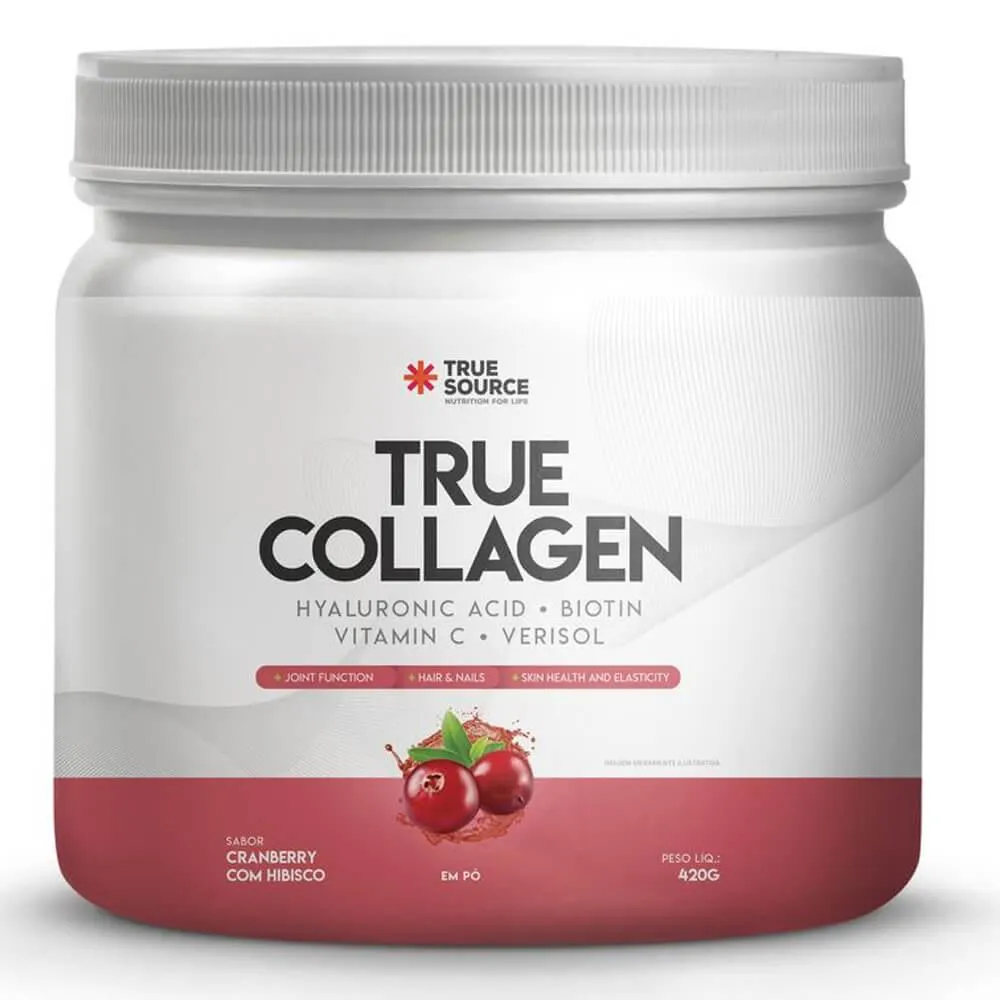 TRUE COLLAGEN SAúDE E BELEZA PELE CABELO E UNHA 390G TRUE Cranberry COM Hibisco