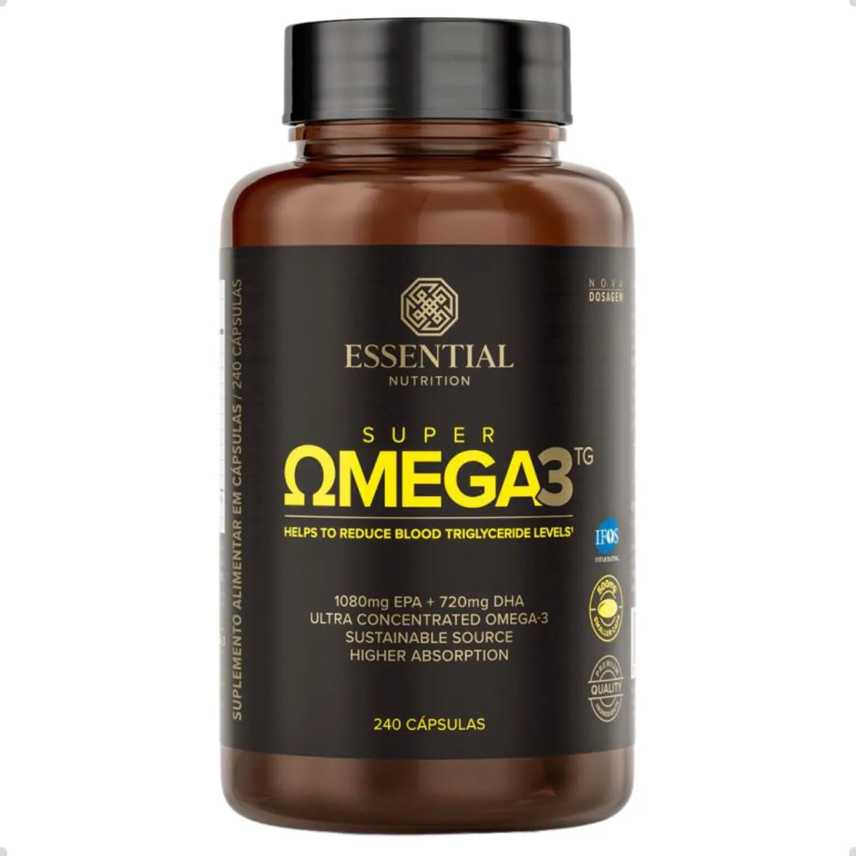 SUPER ÔMEGA 3 TG (240 CáPS. 500 MG) ESSENTIAL NUTRITION Natural