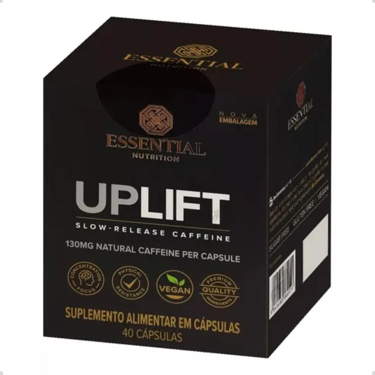 UPLIFT  ENERGIA FOCO 40 CáPSULAS ESSENTIAL NUTRITION Natural