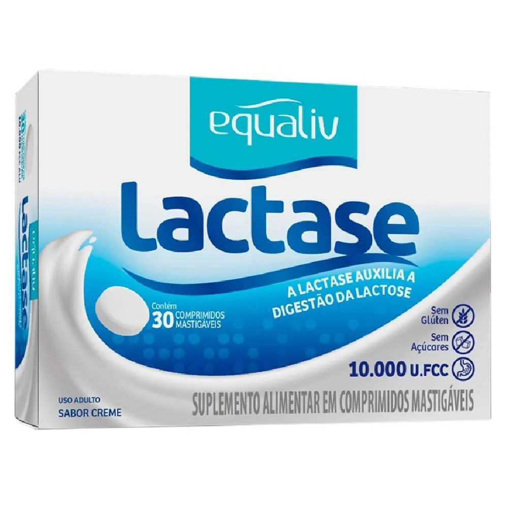 LACTASE MASTIGAVEIS 10.000U.FCC 30 COMPRIMIDOS EQUALIV Natural