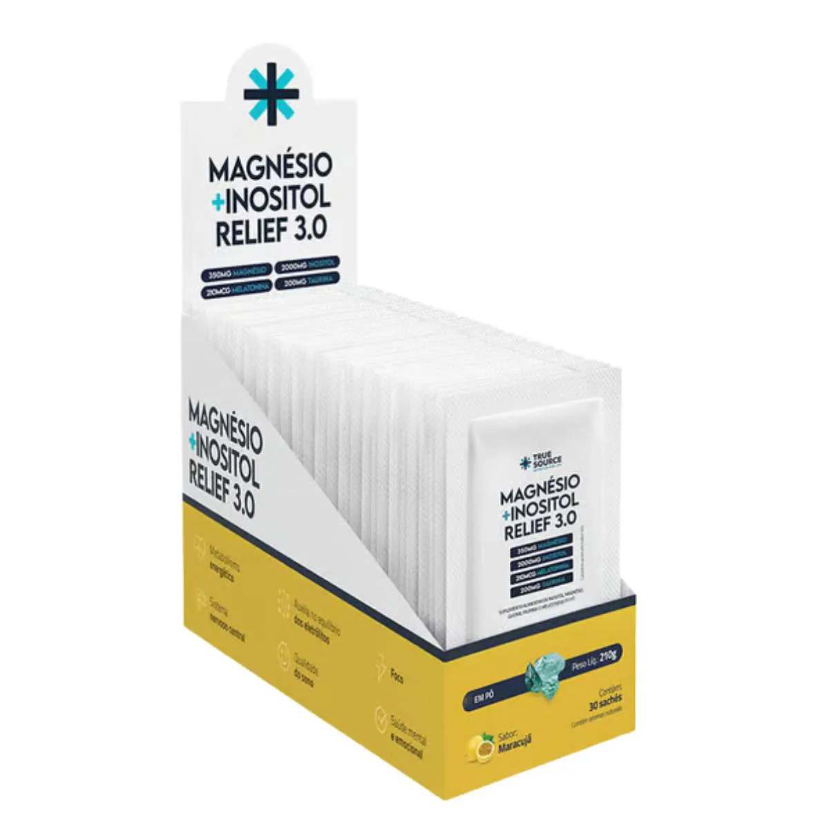 MAGNéSIO + INOSITOL RELIEF 3.0 7G CAIXA 30 SACHE TRUE SOURCE Maracujá