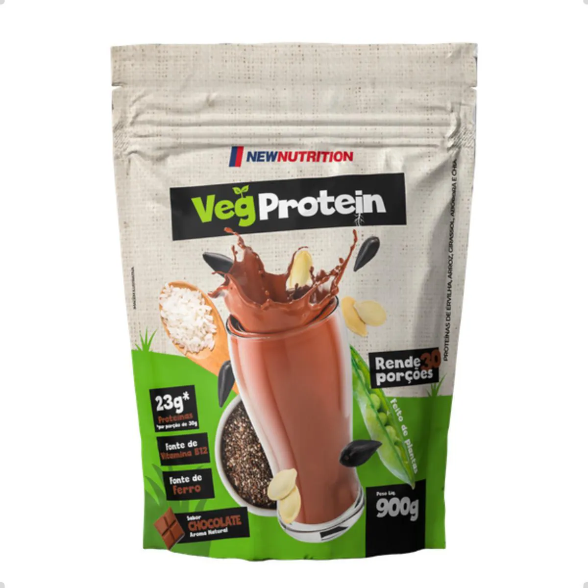 VEG PROTEIN PLANT FONTE DE FERRO E B12 NEW NUTRITION Chocolate