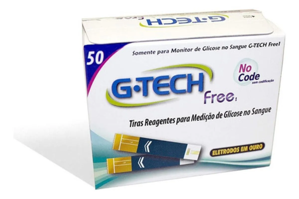 50 TIRAS DE TESTE GLICEMIA P/ G-TECH FREE E FREE SMART