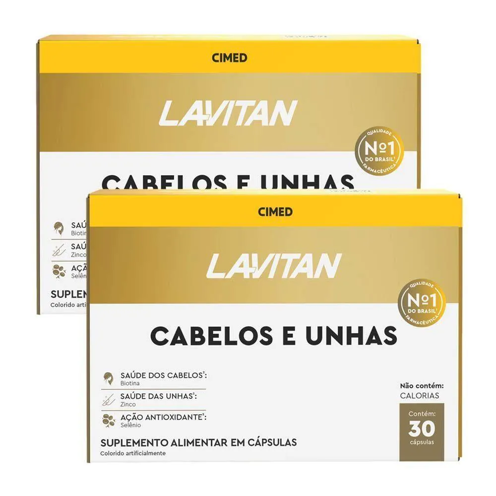 KIT 2 LAVITAN CABELOS E UNHAS 60 CáPSULAS