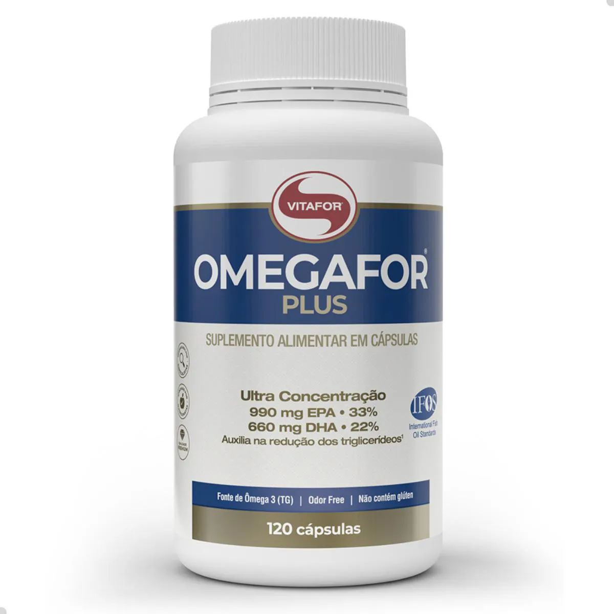 OMEGAFOR PLUS EPA DHA ULTRA CONCENTRADO 120 CAPSULAS VITAFOR SEM Sabor