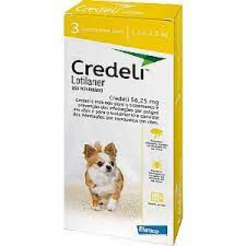 CREDELI  56,25MG - 3 COMP - CãES -  1,3 A 2,5KG