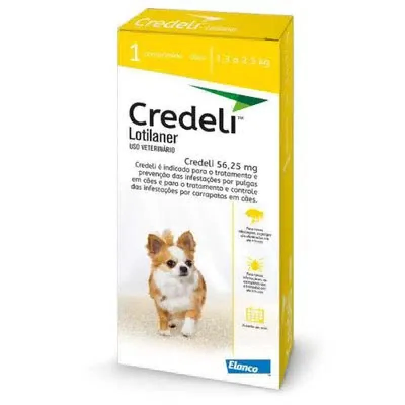 CREDELI  56,25MG - 1 COMP - CãES -  1,3 A 2,5KG