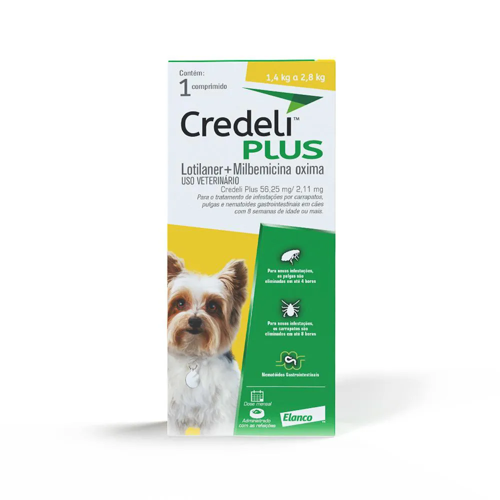 CREDELI PLUS 56,25MG/ 2,11MG- 1 COMP - CãES 1,4KG A 2,8KG