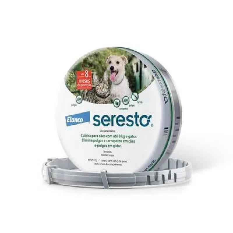 SERESTO  ANTIPULGAS E CARRAPATOS  ATé 8 KG