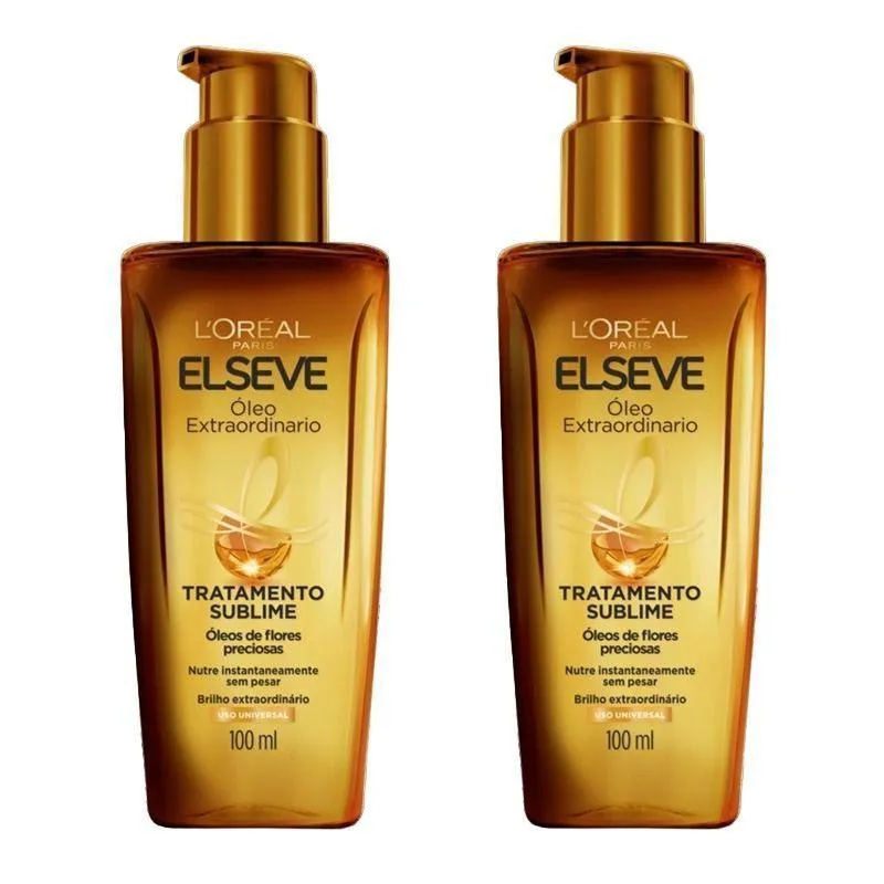 KIT 2 ÓLEOS EXTRAORDINáRIO ELSEVE LOREAL PARIS 100ML