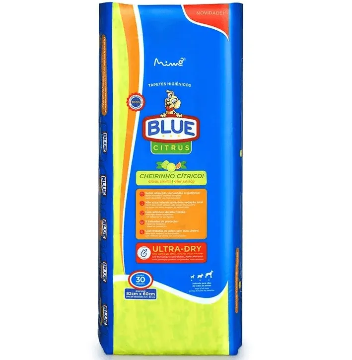 Tapete Higiênico Blue Citrus c/30 - 82cm X 60cm