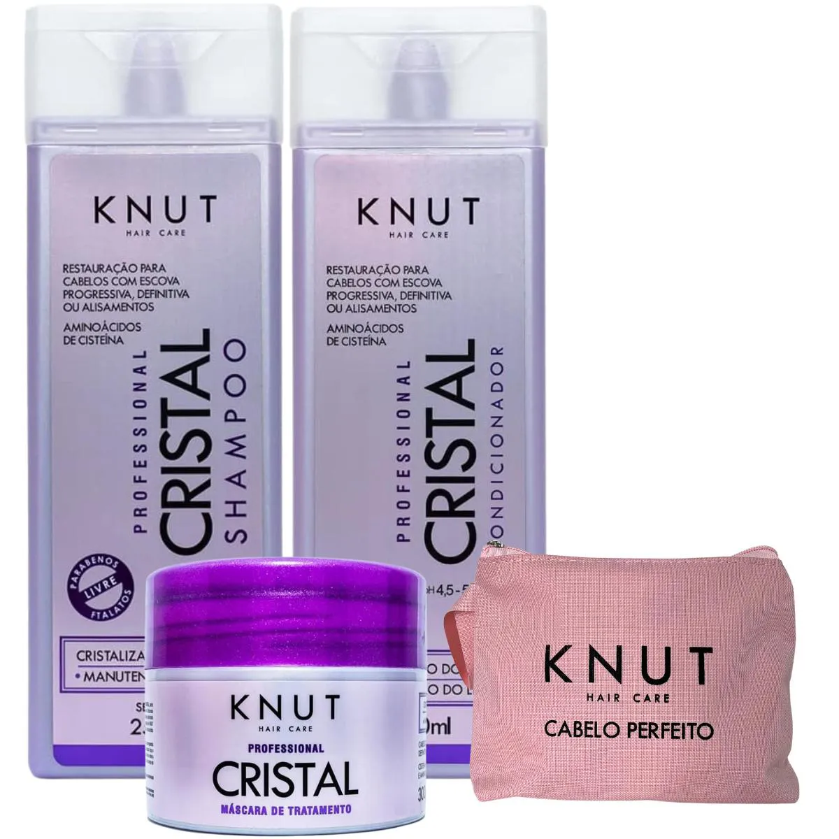 KNUT KIT CRISTAL TRATAMENTO HOME CARE + NECESSAIRE