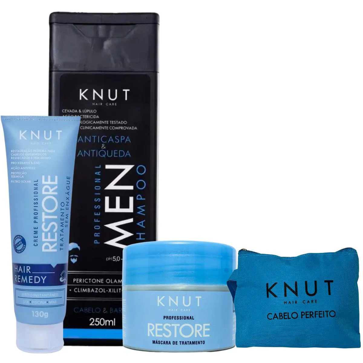 KNUT KIT MEN ANTICASPA TRATAMENTO + NECESSAIRE