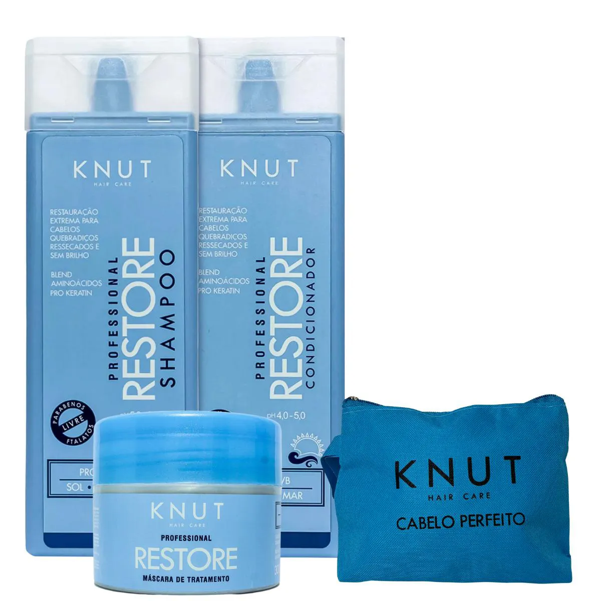 KNUT KIT RESTORE TRATAMENTO HOME CARE + NECESSAIRE