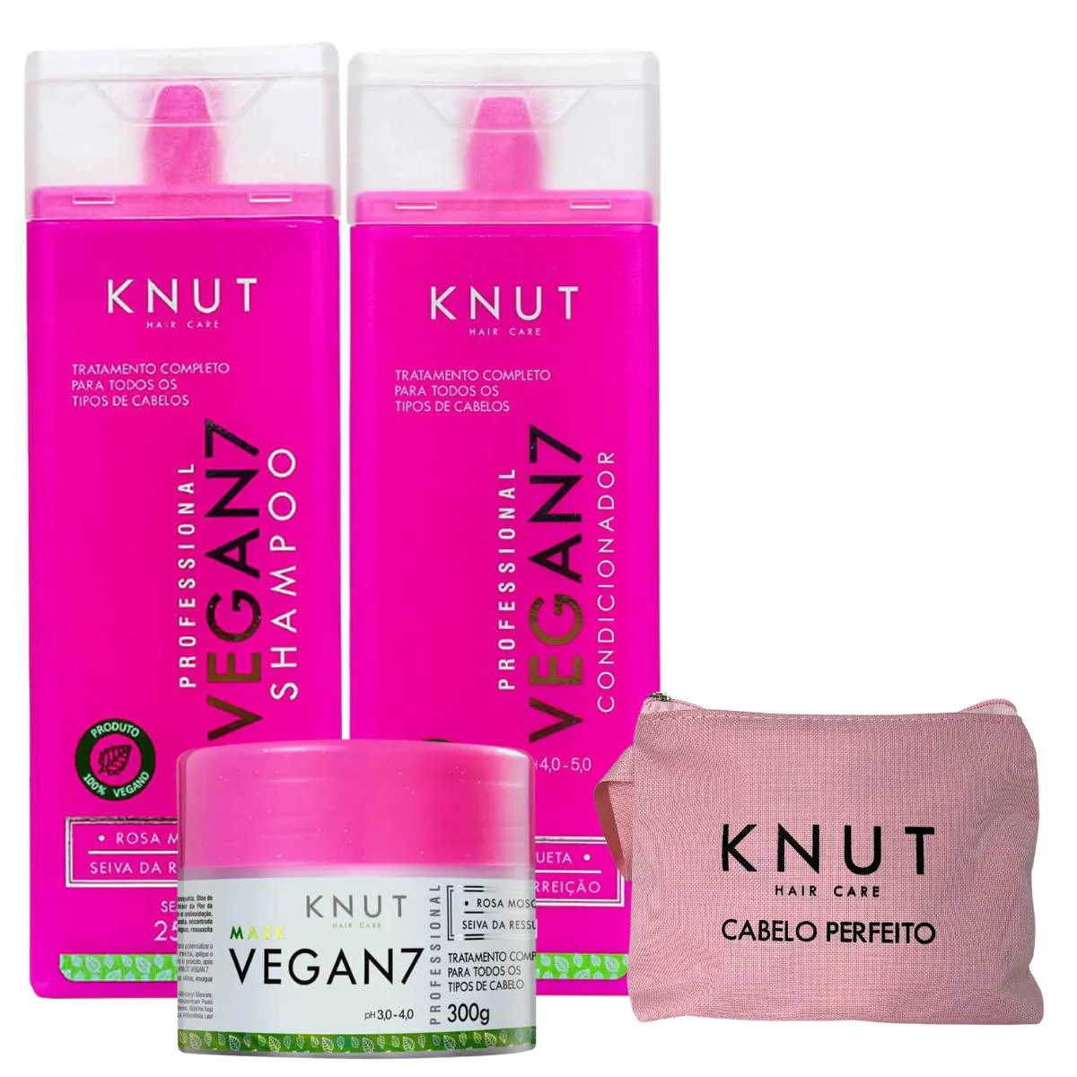 KNUT KIT VEGAN7 TRATAMENTO HOME CARE + NECESSAIRE