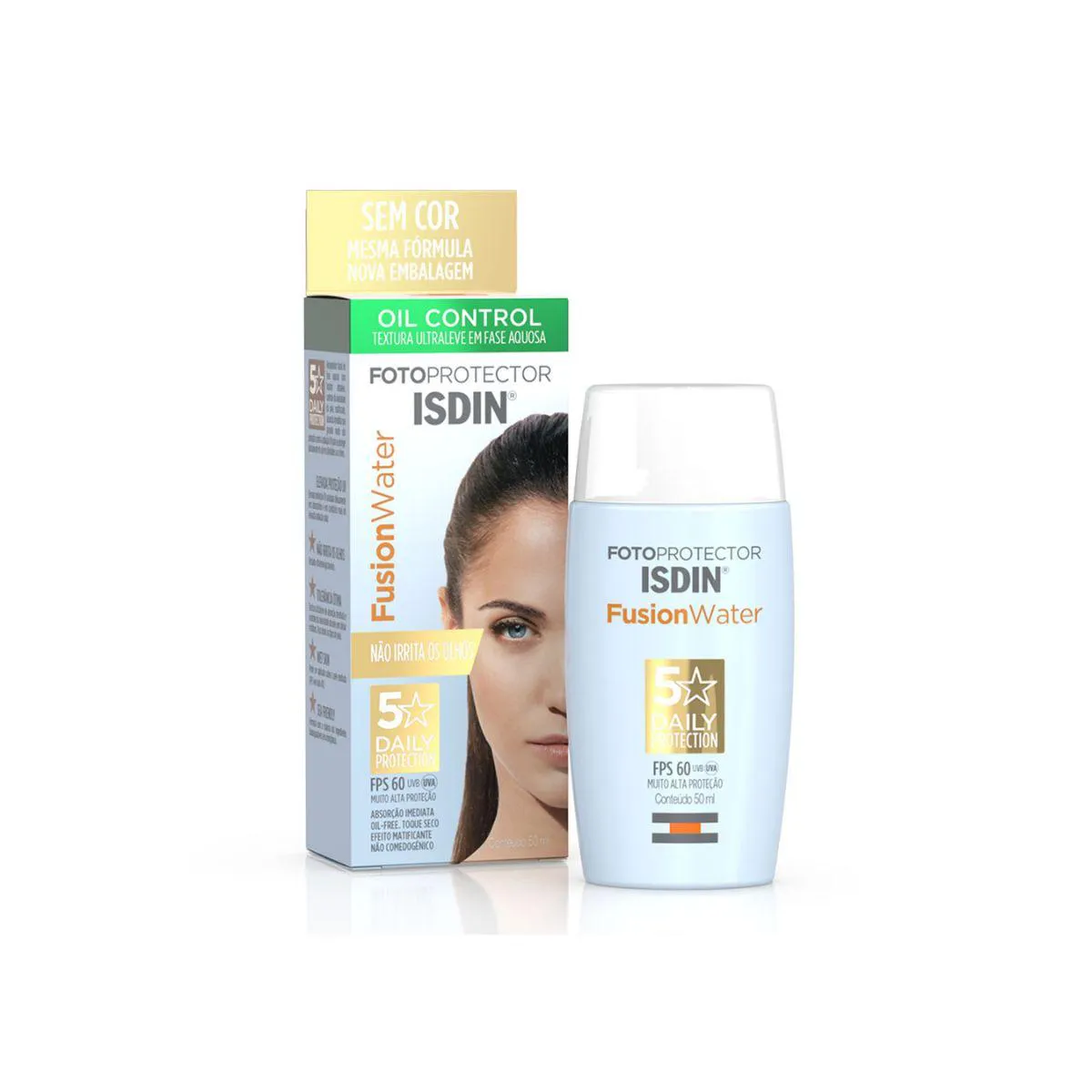 PROTETOR SOLAR FACIAL ISDIN - FUSION WATER FPS60 - 50ML