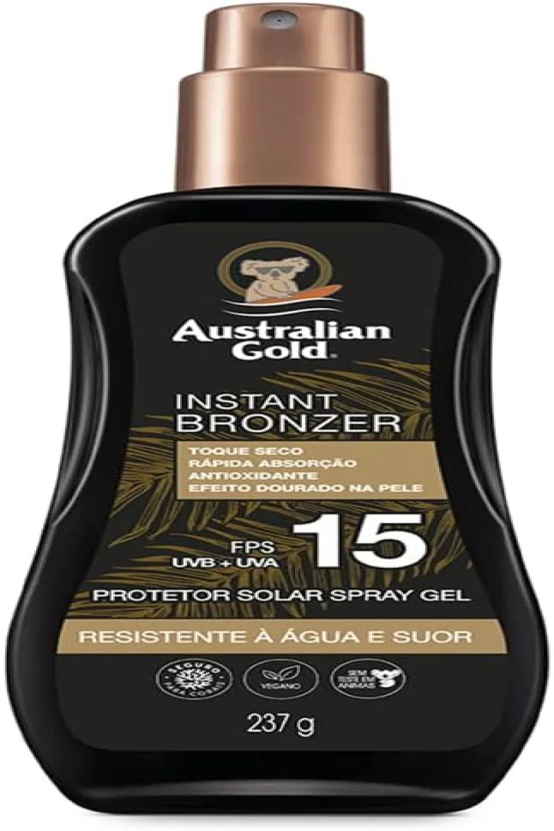 AUSTRALIAN GOLD PROTETOR SOLAR CORPORAL FPS 15 - INSTANT BRONZER SPRAY GEL - 237ML