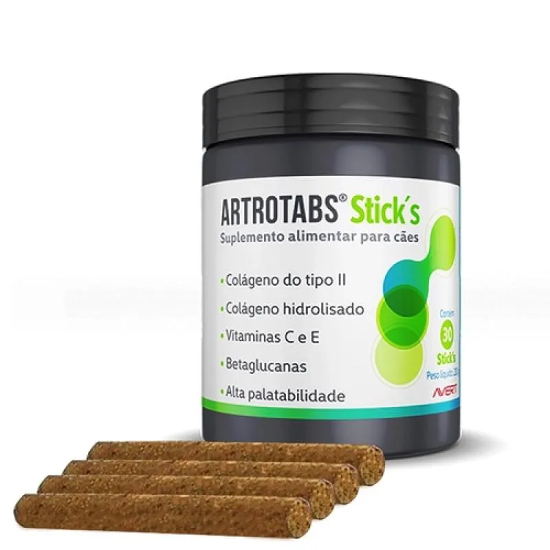 ARTROTABS STICK´S SUPLEMENTO ALIMENTAR PARA CãES A GATOS 210G - 30 STICK´S