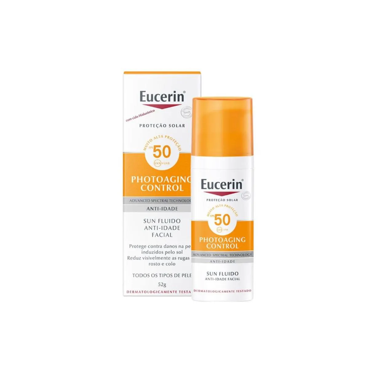 PROTETOR SOLAR FACIAL EUCERIN - SUN FLUIDO ANTI-IDADE FPS 50 - 50ML