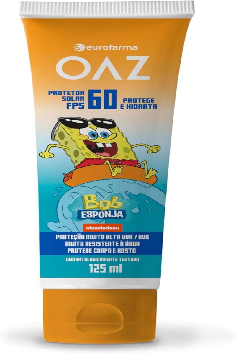 PROTETOR SOLAR INFANTIL OAZ BOB ESPONJA FPS60 - 125ML