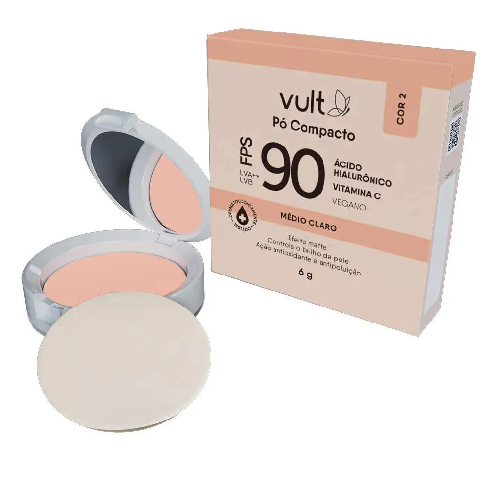 VULT Pó COMPACTO FACIAL FPS90 COR 2 MéDIO CLARO