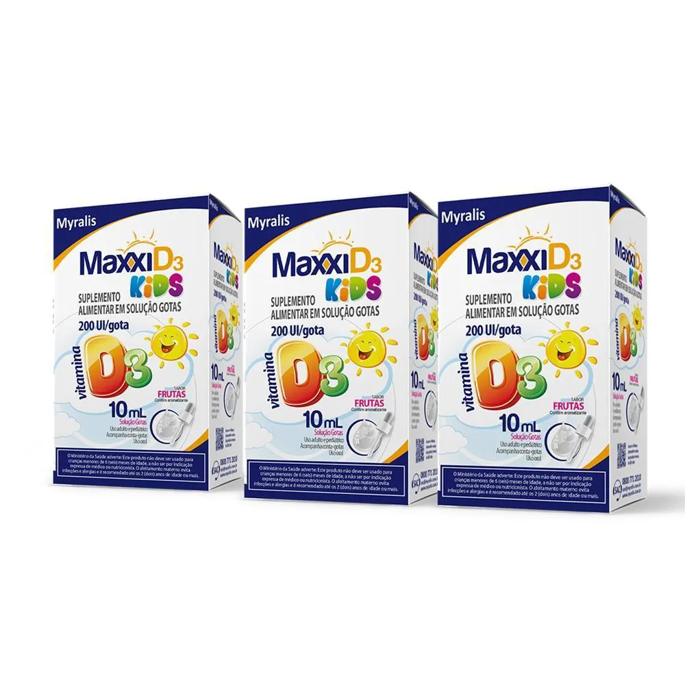 KIT MAXXI D3 KIDS GOTAS 10ML 3 UN.