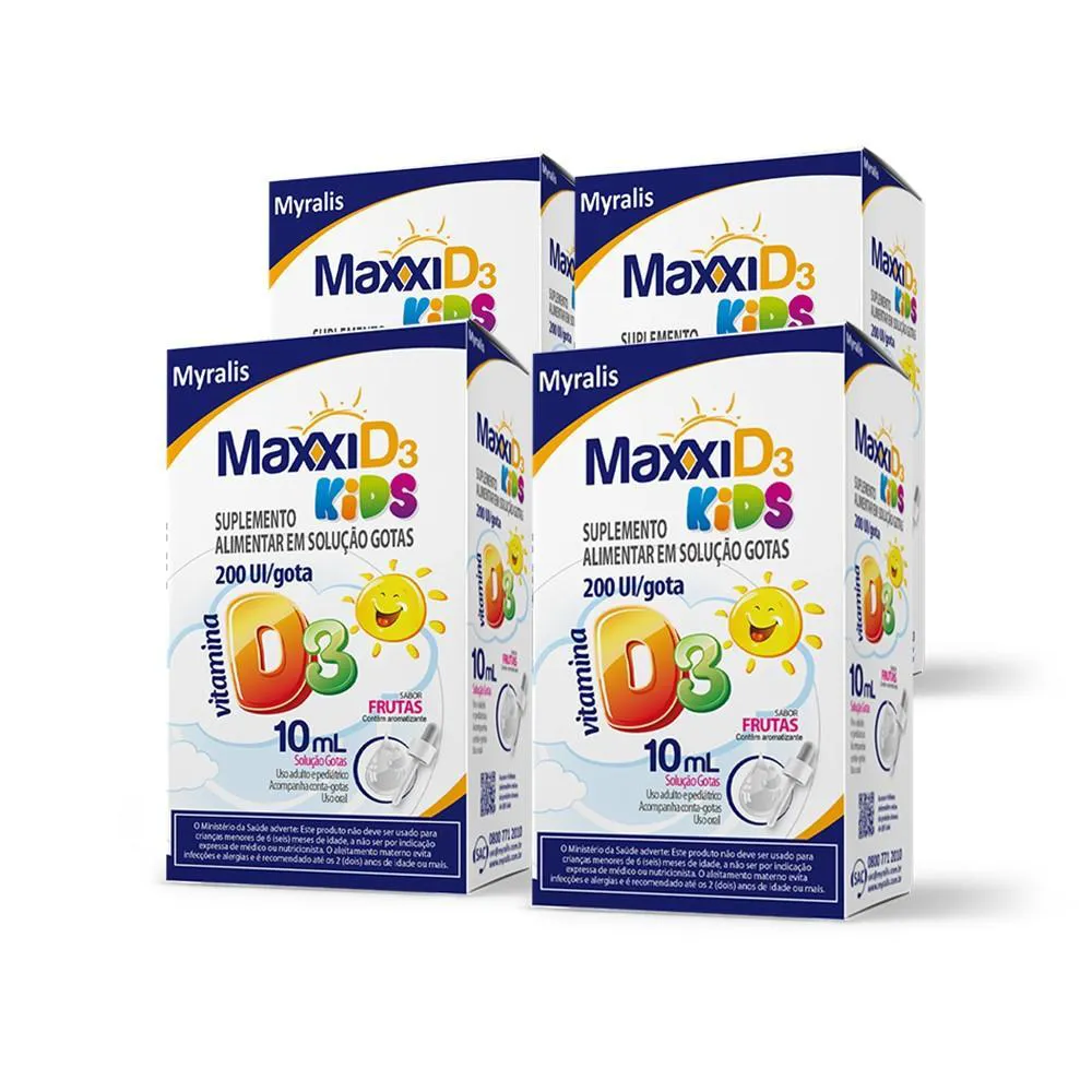 KIT MAXXI D3 KIDS GOTAS 10ML 4 UN.
