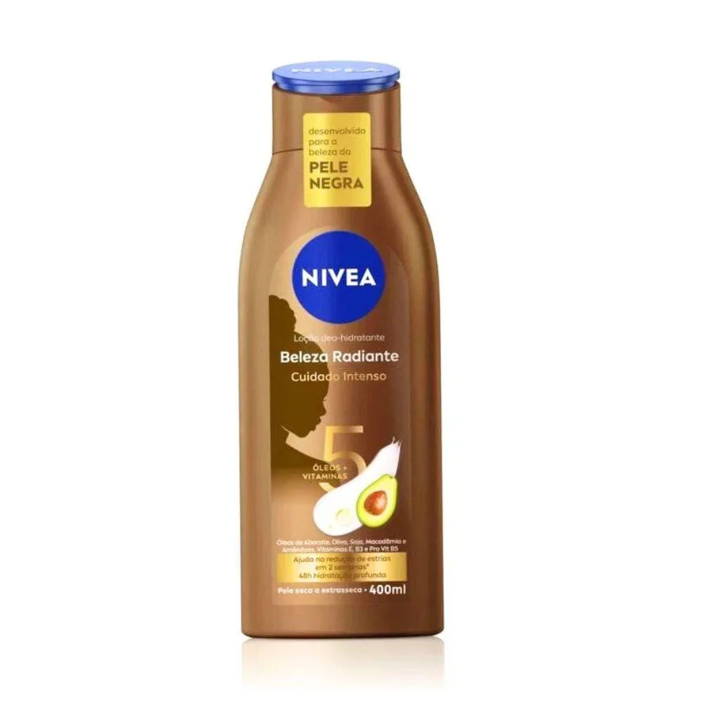 LOçãO HIDRATANTE CORPO NIVEA BELEZA RADIANTE PELE NEGRA CUIDADO INTENSO 400ML