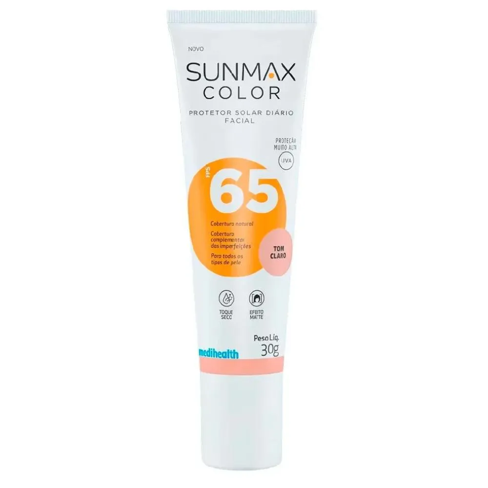 PROTETOR SOLAR FACIAL SUNMAX COLOR FPS 65 TOM CLARO 30G