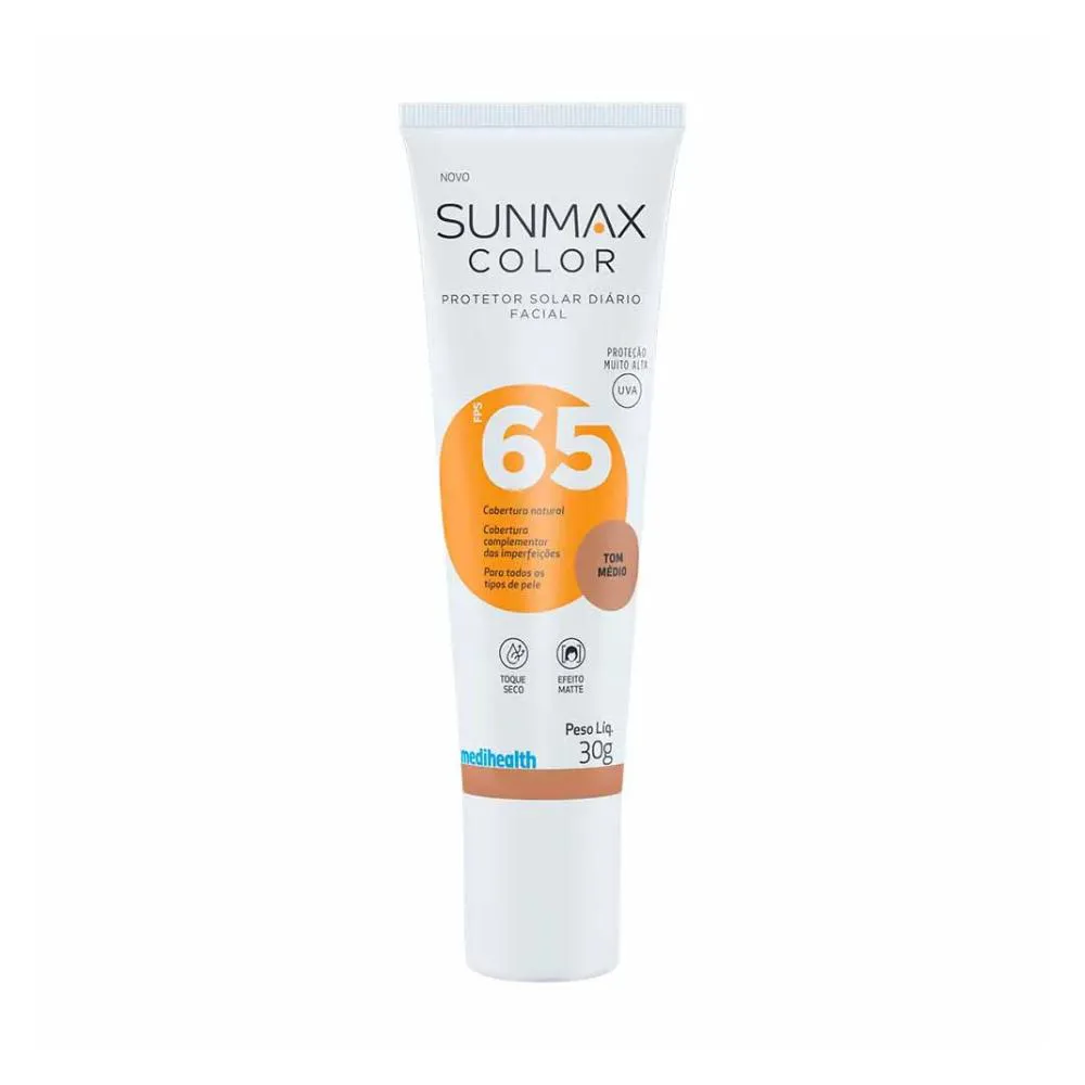 PROTETOR SOLAR FACIAL SUNMAX COLOR FPS 65 TOM MéDIO 30G