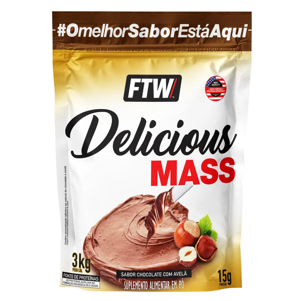 DELICIOUS MASS REFIL3KG SABOR CHOCOLATE COM AVELã - FTW