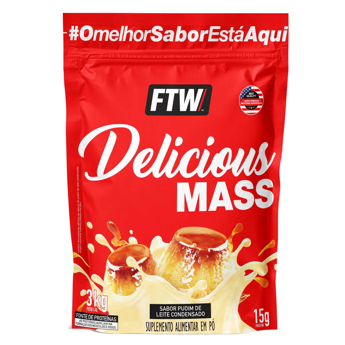 DELICIOUS MASS REFIL3KG SABOR PUDIM DE LEITE CONDENSADO - FTW