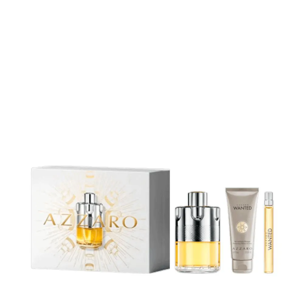 KIT AZZARO WANTED (EAU DE TOILETTE 100ML + TRAVEL SIZE 10ML + SHAMPOO CABELO E CORPO 75ML) – AZZARO