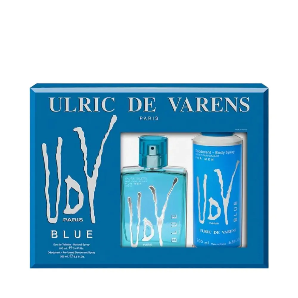 KIT ULRIC DE VARENS BLUE MASCULINO (EAU DE TOILETTE 100ML + DESODORANTE 200ML) - ULRIC DE VARENS