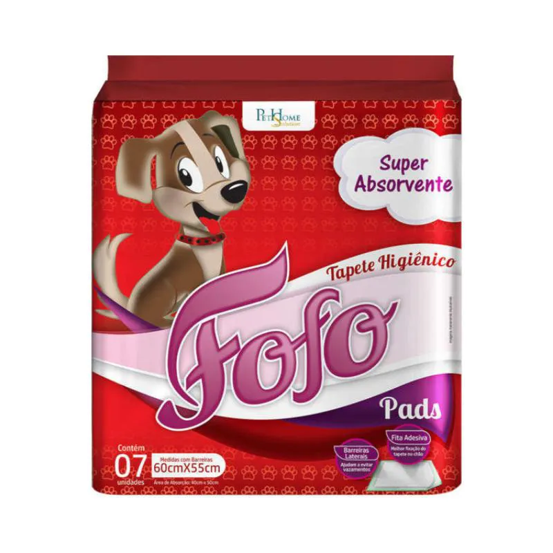 TAPETE HIGIêNICO FOFO PADS PARA CãES 60CM X 55CM 7 UN