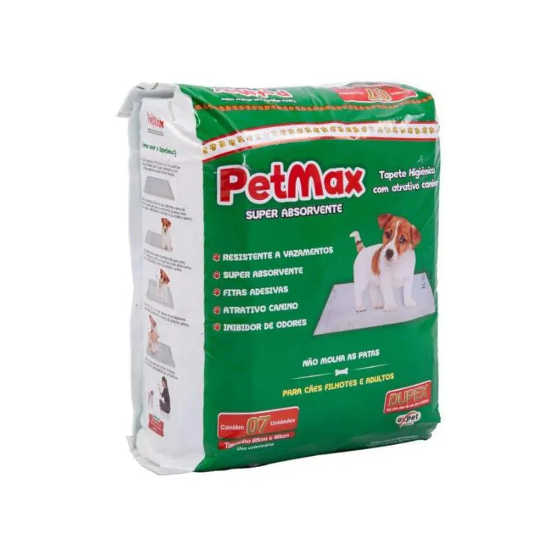 TAPETE HIGIêNICO PADS MAX COM 07 UNIDADES DE 65X60CM