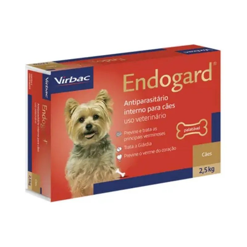 ENDOGARD - PARA CãES ATé  2,5KG CX COM 2 COMPRIMIDOS