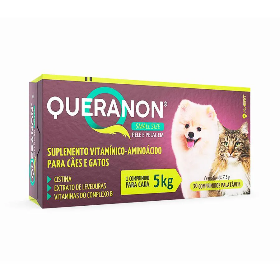 QUERANON SMALL SIZE - CãES E GATOS ATé 5KG - 7,5G - 30 COMPRIMIDOS