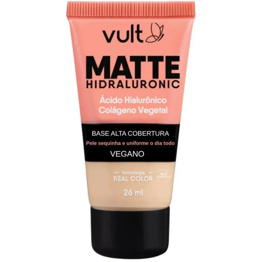 BASE MATTE HIDRALURONIC COM COLáGENO V200 26ML - VULT