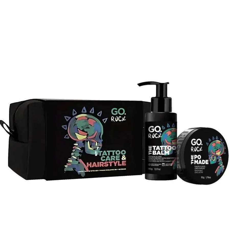 KIT GO. ROCK ( BALM DE TATTOO 90G + POMADA MODELADORA 50G + NéCESSAIRE )