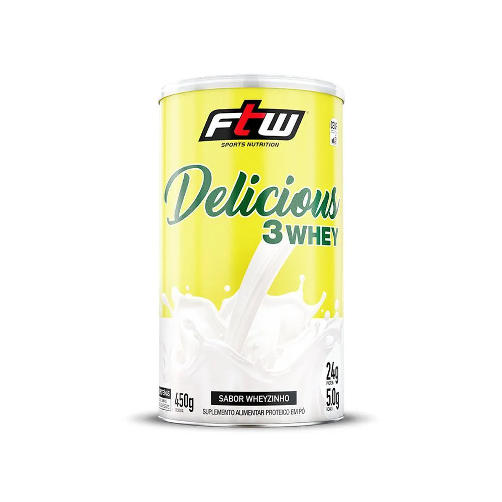 DELICIOUS 3 WHEY POTE 450G SABOR WHEYZINHO - FTW