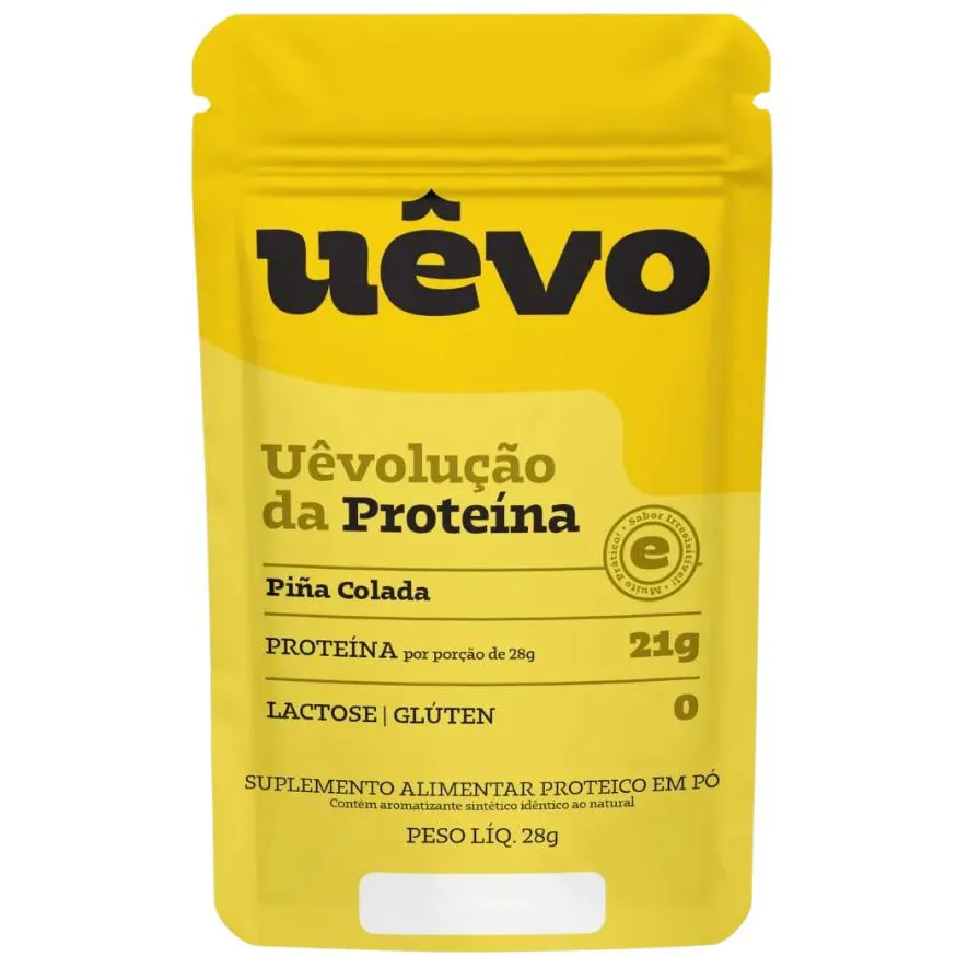 KIT 5 SACHES ALBUMINA SABOR BAUNILHA 28G - UEVO - UEVOLUÇÃO DA PROTEINA