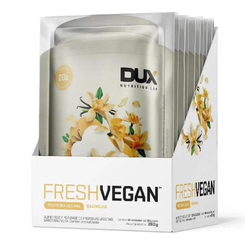 FRESH VEGAN (DISPLAY 10 UNID. 26G) - SABOR: BAUNILHA.
